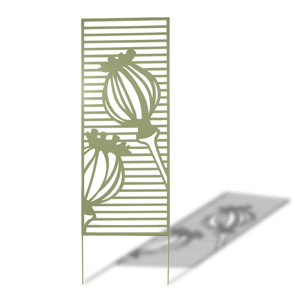 Panneau en métal Deco Panel vert olive - 0,60 x 1,50 m - pose murale ou sur sol meuble