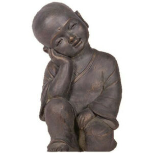 Statue Bouddha Mey grise 41,5 cm - résine - extérieur