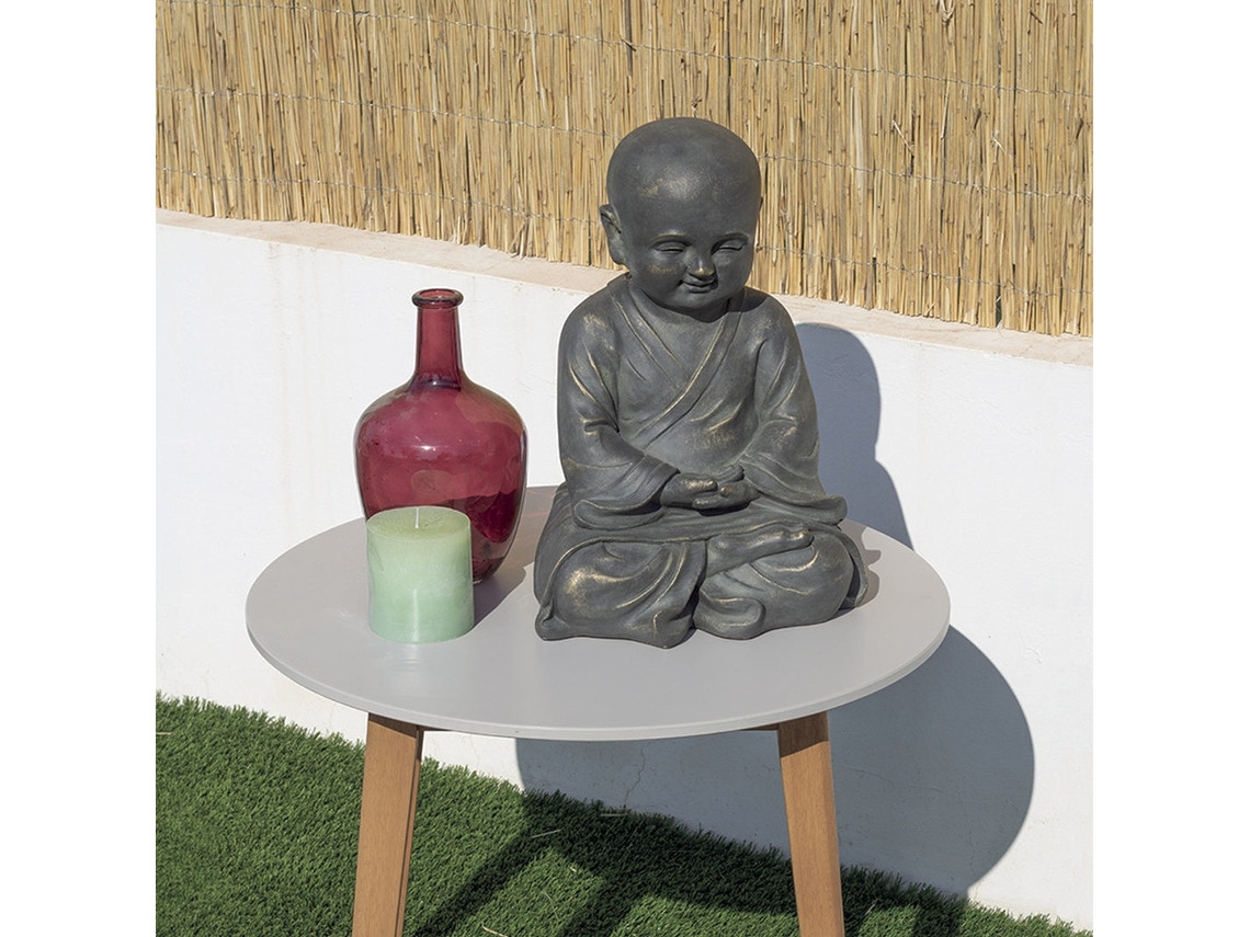 Statue de jardin Bouddha Leo 41 cm - argile fibreuse