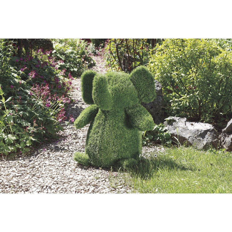 Statue de jardin éléphant en gazon synthétique - arrosage goutte à goutte - réservoir 26 L