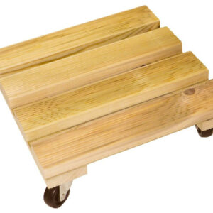 Support à roulettes bois carré "Flora Roll Autoclave"- 35 x 35 cm