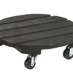 Support à roulettes bois "Flora Roll Color" - 30 cm - Anthracite