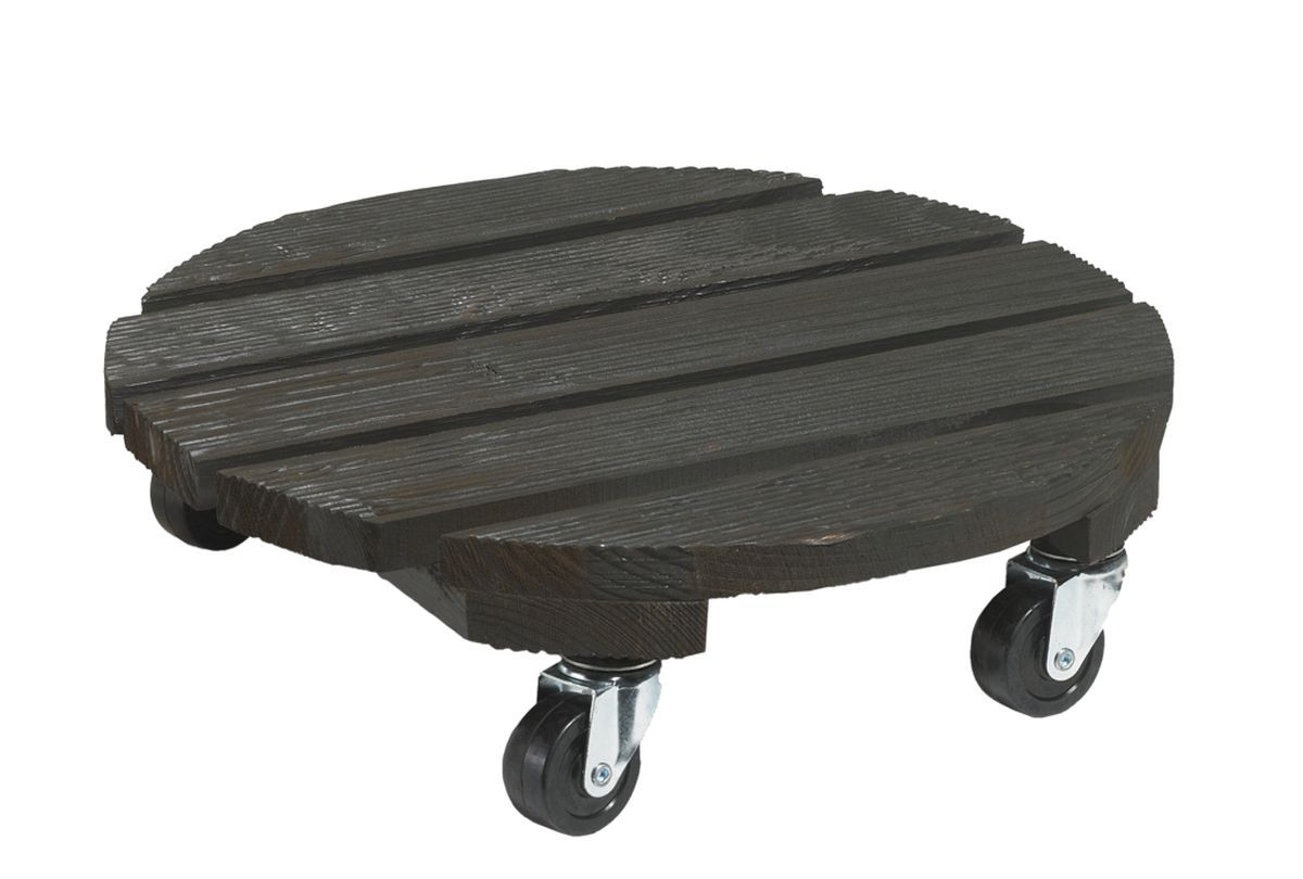 Support à roulettes bois "Flora Roll Color" - 40 cm - Anthracite