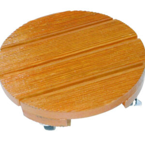 Support à roulettes bois rond "Flora Roll Lasure" - 40 cm