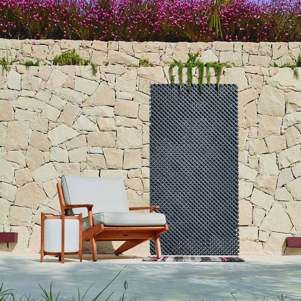 Treillis décoratif LOP anthracite 1 x 2 m - osier semi-synthétique - maille 18 mm