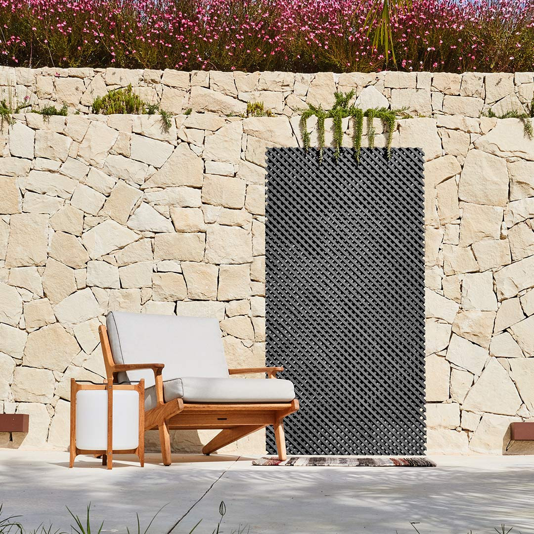 Treillis pare-vue anthracite 120 x 60 cm - tiges de saule - fil galvanisé
