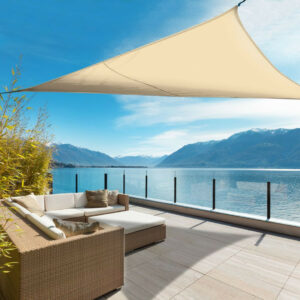 Voile d'ombrage élastique "Sunnet Kit Elastic" Beige - Triangle 3,40 x 3,40 x 3,40 m