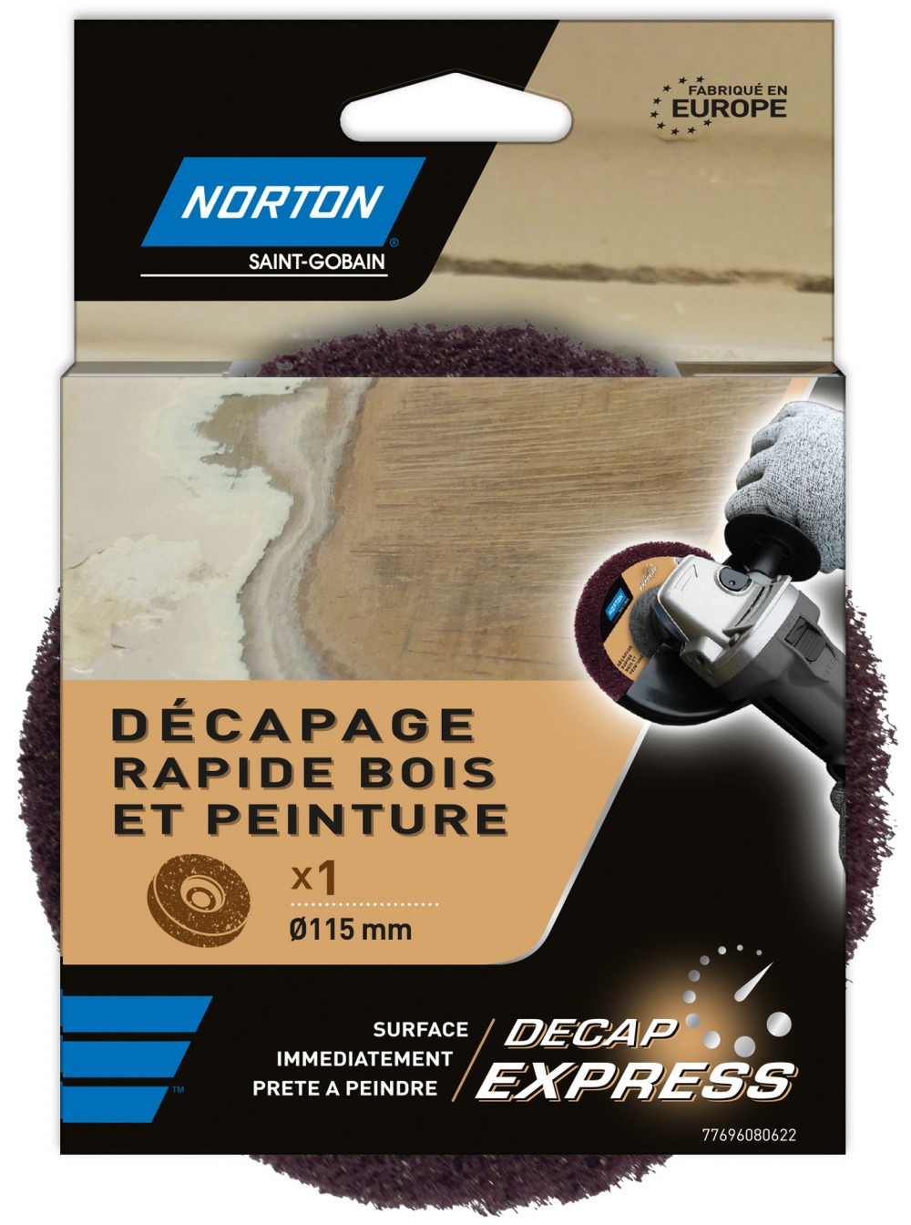 Disque décapant express NORTON, 115 mm, bois et vernis