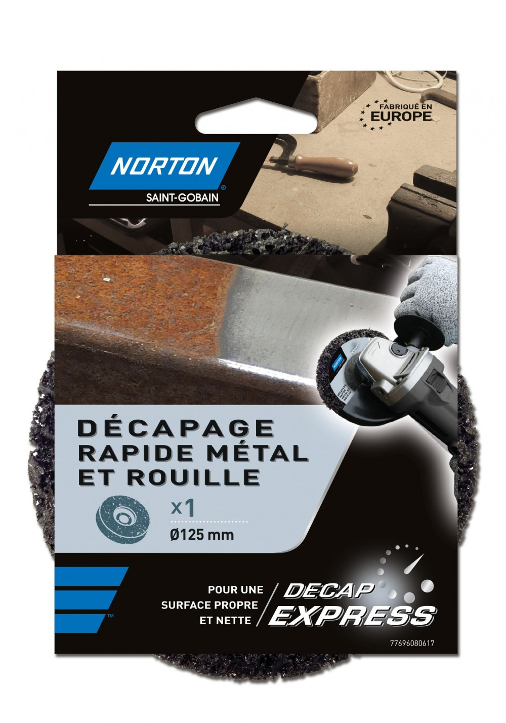 Disque décapant express NORTON, 125 mm, métal et rouille