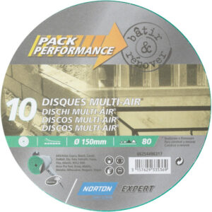 Lot De 10 Disques Abrasifs Norton, 150 Mm, Grains 80