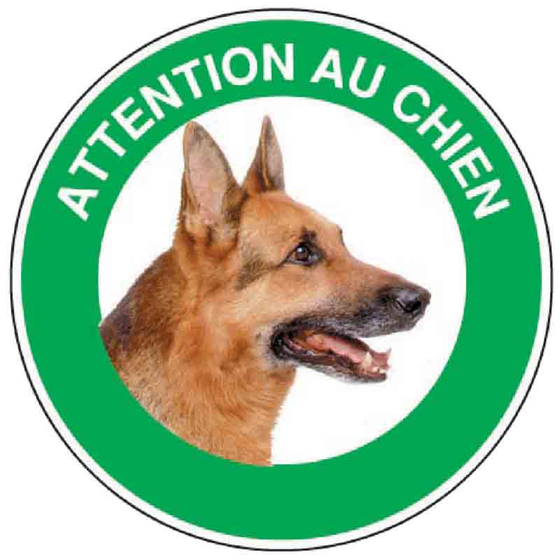 Disque Ø18 cm "Attention chien berger allemand"