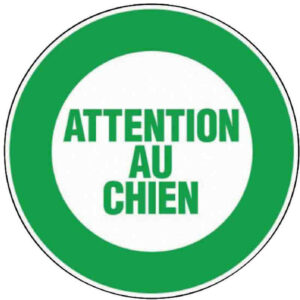 Disque plastique "Attention au chien"