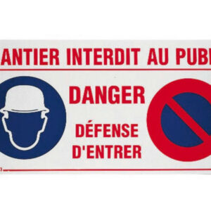 Panneau Spécial Chantier En Plastique