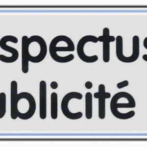Plaque ni prospectus ni pub en plastique