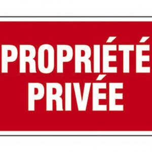 Plaque propriété privée en plastique