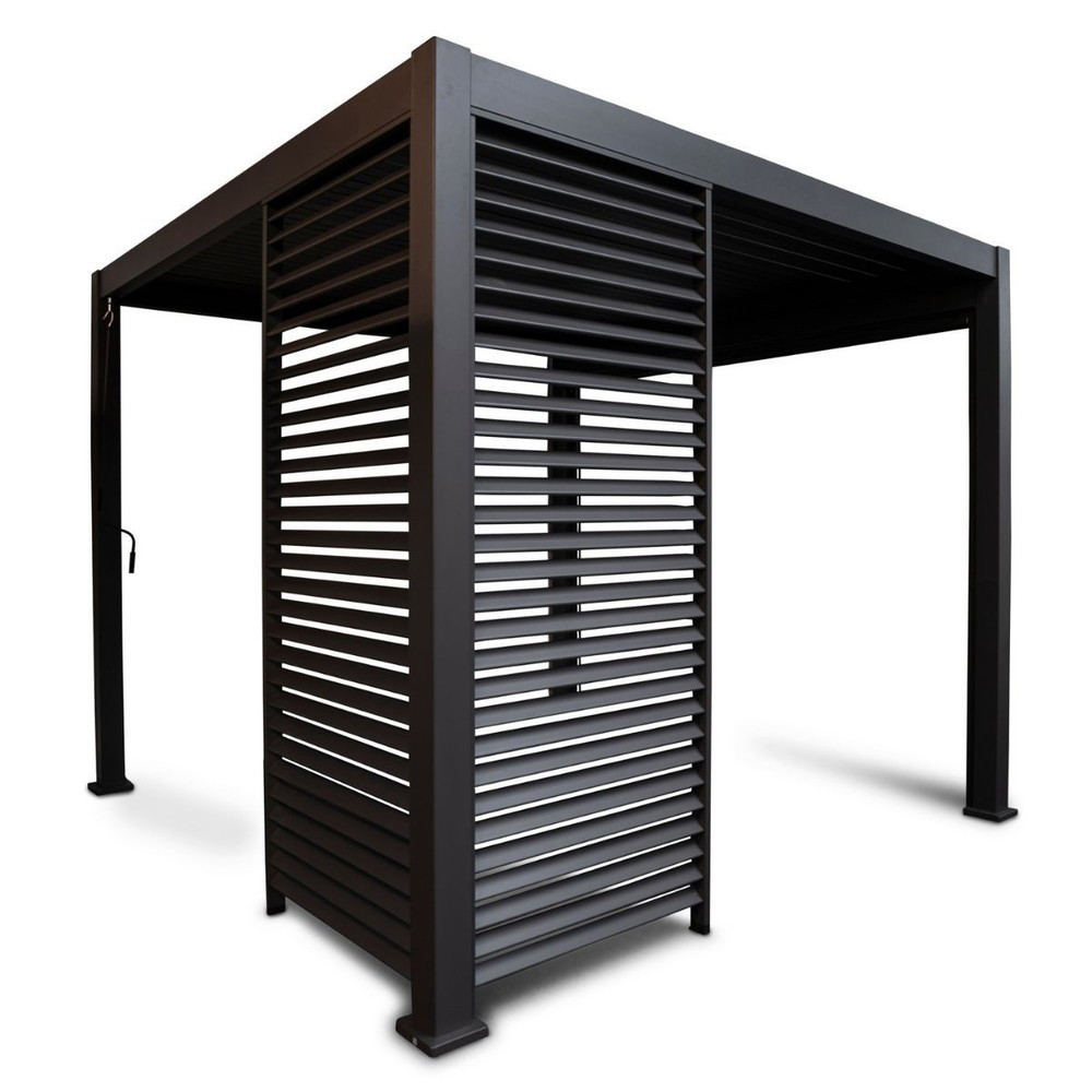 Panneau brise-vue ventelles verticales 100 cm - Anthracite