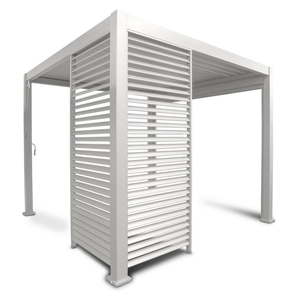 Panneau brise-vue ventelles verticales 100 cm - Blanc