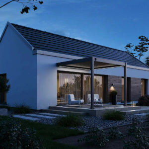 Pergola adossée VS 3 x 3 m à lames doubles orientables - aluminium - étanche avec drainage intégré