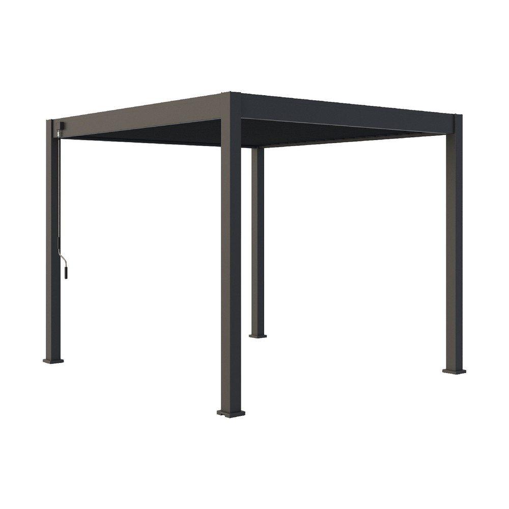Pergola bioclimatique autoportante anthracite - 300 x 300 x H. 258 cm