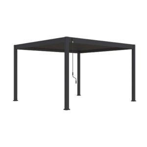 Pergola bioclimatique autoportante anthracite - 400 x 400 x H. 258 cm