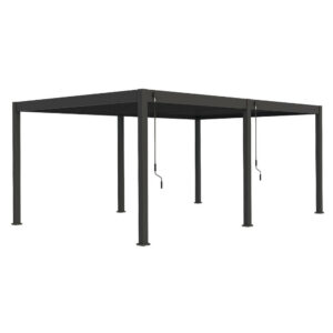 Pergola bioclimatique autoportante anthracite - 400 x 600 x H. 258 cm