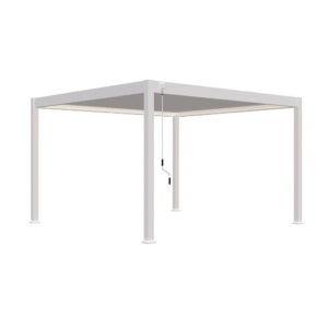 Pergola bioclimatique autoportante blanc - 400 x 400 x H. 258 cm