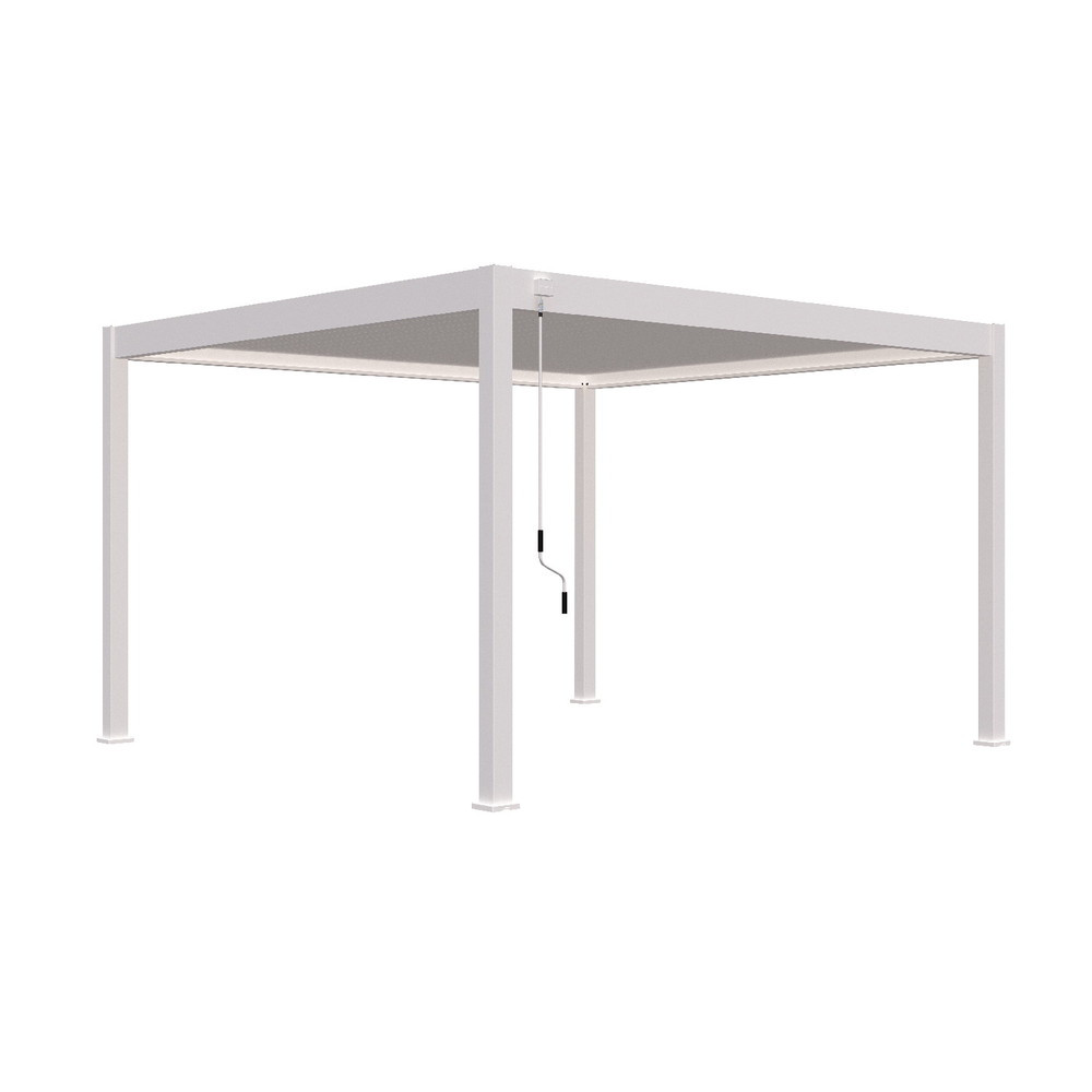 Pergola bioclimatique autoportante blanc - 400 x 400 x H. 258 cm