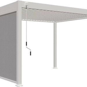Store vertical motorisé pergola 279 cm - aluminium textilène - blanc