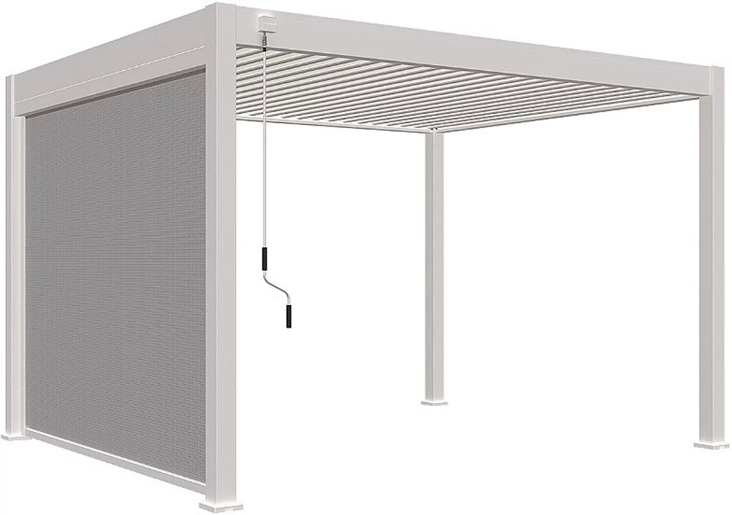 Store vertical motorisé pergola 279 cm - aluminium textilène - blanc
