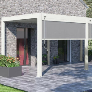 Store vertical pergola 279 cm aluminium textilène - blanc