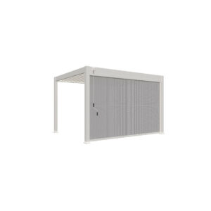 Store vertical pergola 370 cm - aluminium textilène - blanc