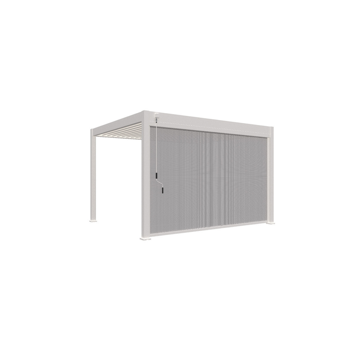 Store vertical pergola 370 cm - aluminium textilène - blanc