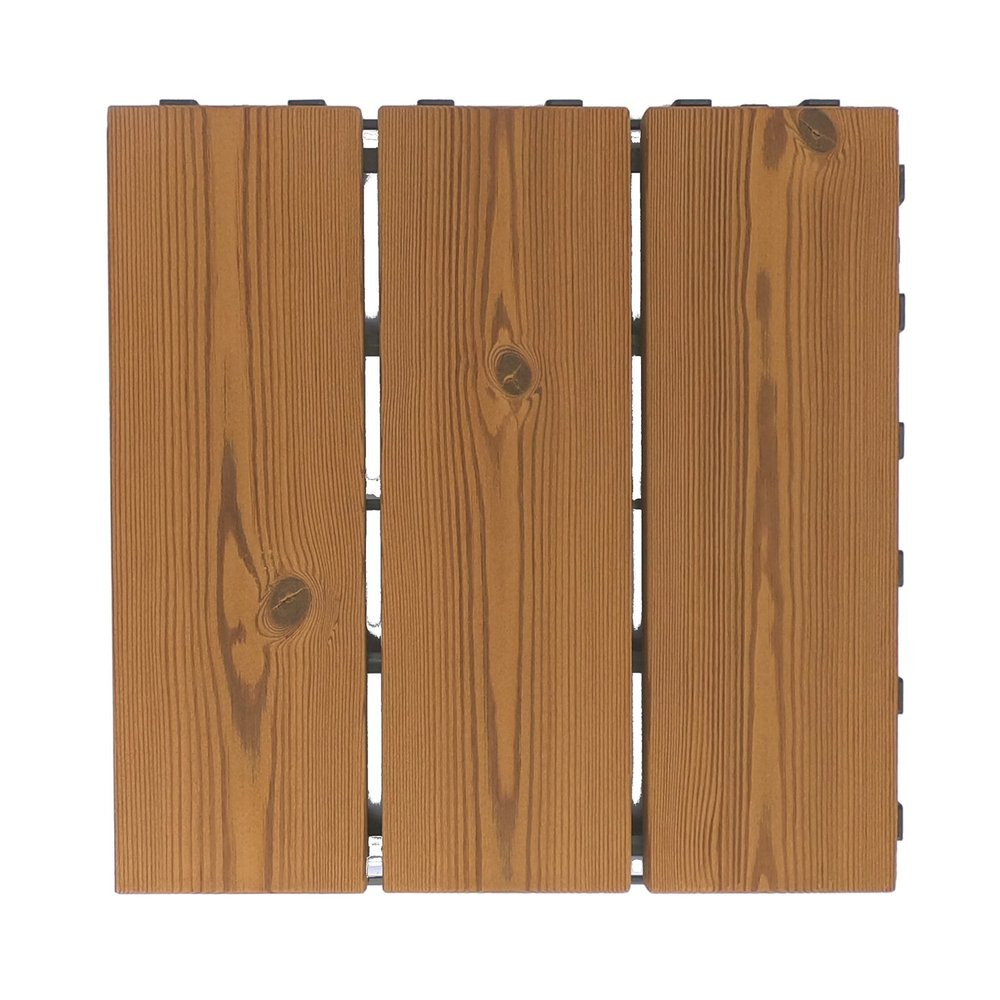 Dalles clips bois smartdeck, pin SCANDI thermotraite, L. 30 x l. 30 cm Ep. 29mm