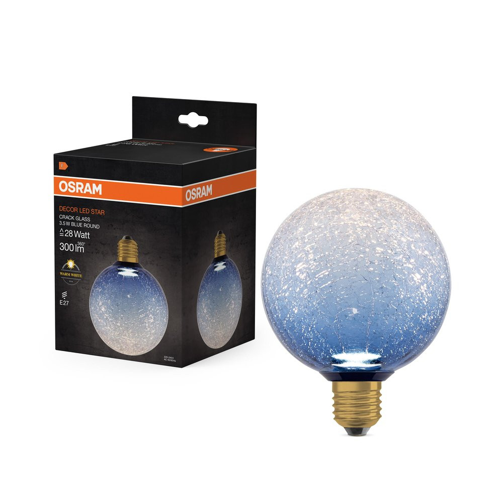 Ampoule led décorative globe E27, 300lm , bleu, OSRAM