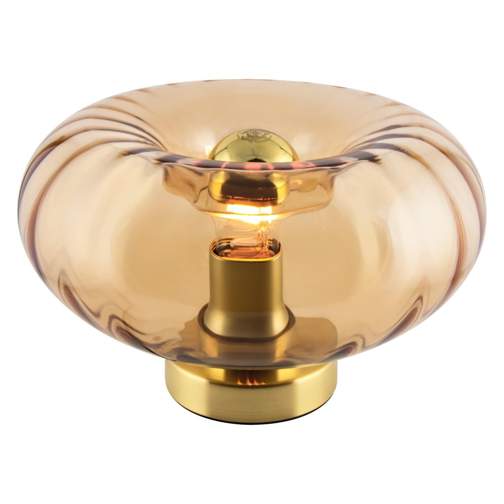 Lampe Smoke glass, acier, transparent, H.16.5 cm, E27