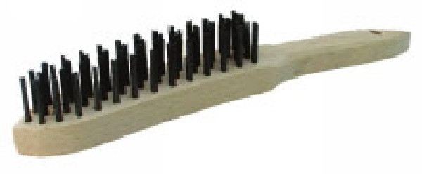 Brosse à manche (4 rangs fils dur acier inox)
