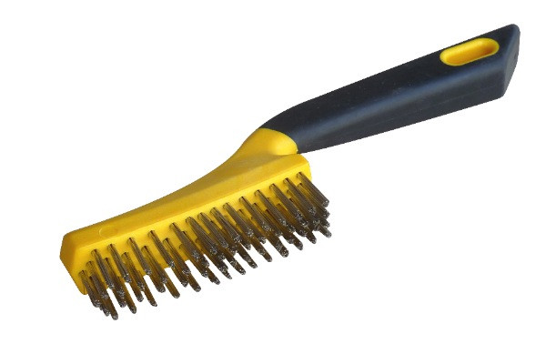 Brosse métallique (4 rangs fils acier inox droits)
