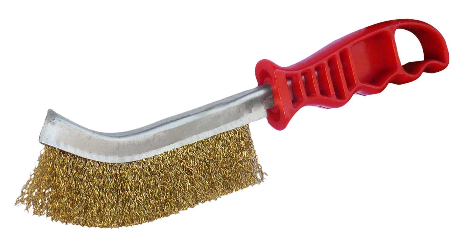 Brosse métallique convexe avec fils en acier laitonné