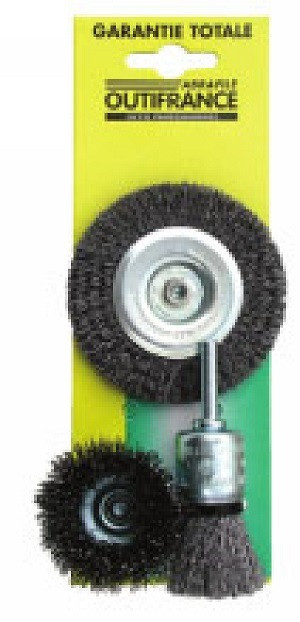 Jeu de 3 brosses metalliques rotatives