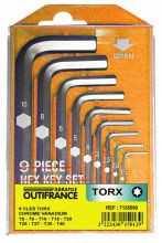 Jeu de clés Torx en coffret