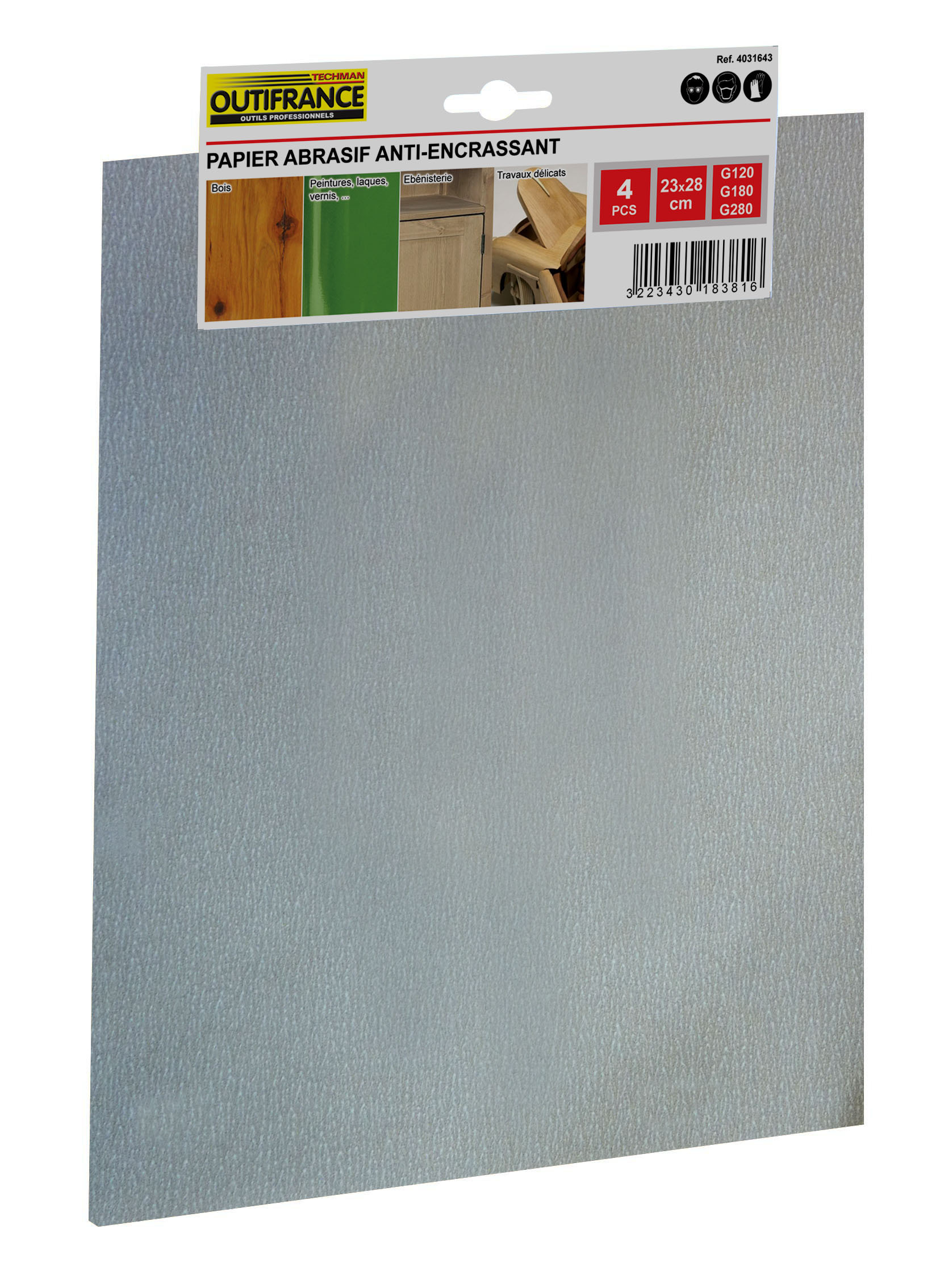 Papier anti-encrassant 23x28 cm gr.80 - Lot de 4 feuilles