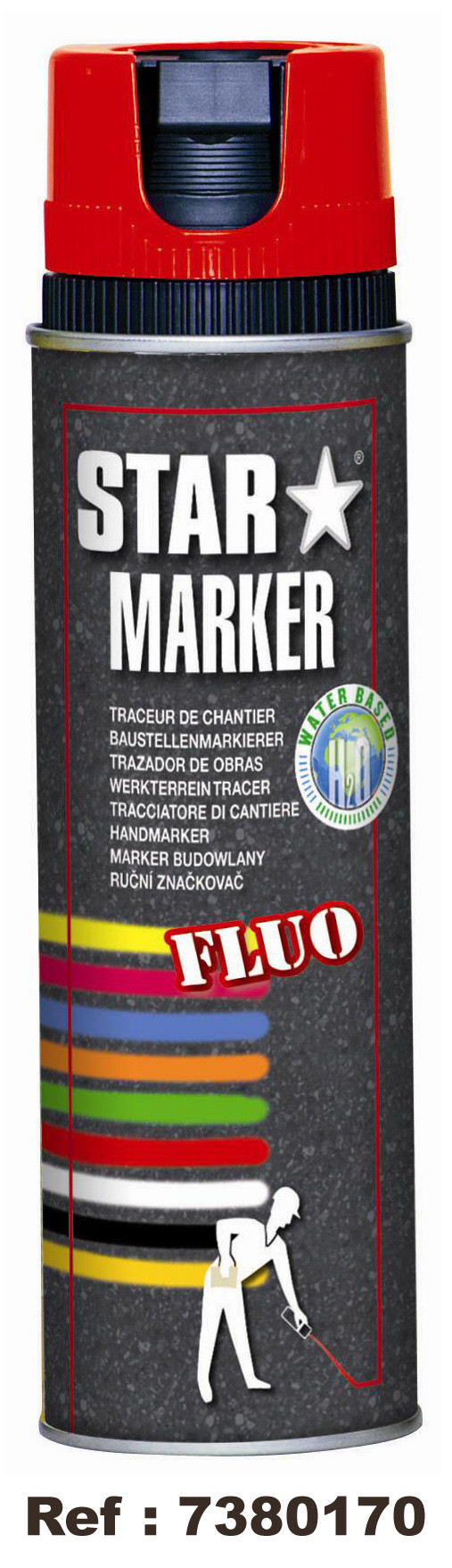 Peinture de marquage temporaire Rouge fluo 500 mL