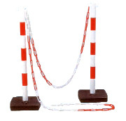 Poteau signalisation pour chaîne plastique s/socle