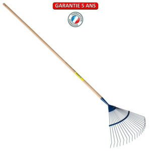 Balai à gazon dents rondes emmanché