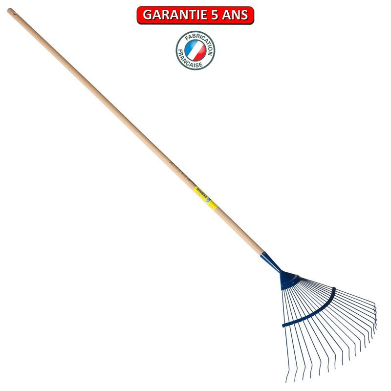Balai à gazon dents rondes emmanché