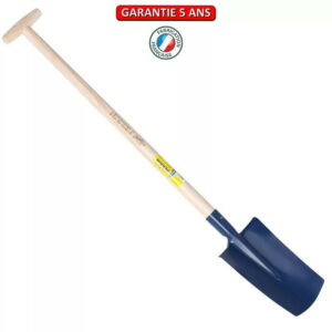 Bêche standard de 28 cm manche béquille tournée, outil à main pour le jardin et le potager