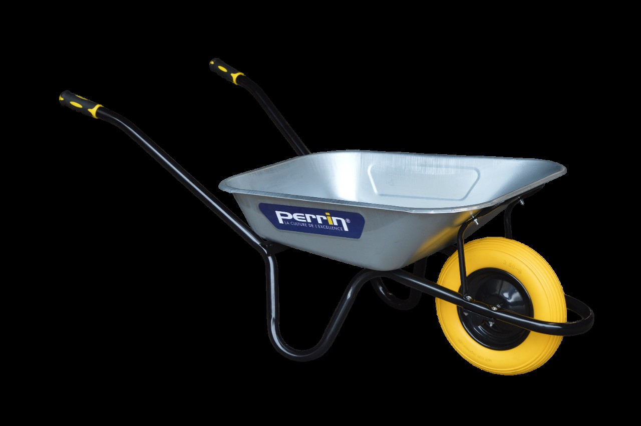 Brouette Dynamic roue increvable souple - caisse galvanisée - usage chantier