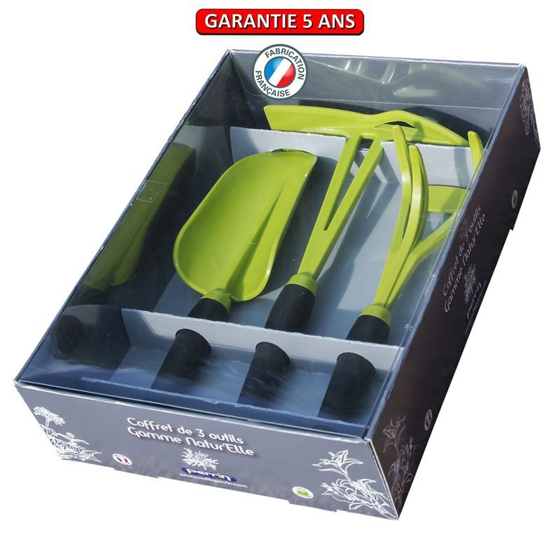 Coffret 3 outils de jardin gamme natur'elle - Vert kiwi