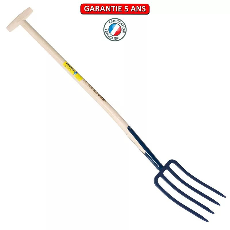 Fourche à bêcher à soie 4 dents 27 manche béquille tournée