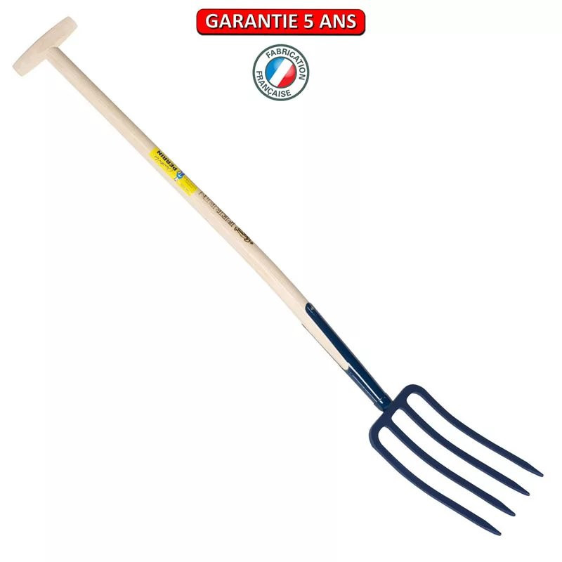 Fourche à bêcher à soie 4 dents 30 manche béquille tournée